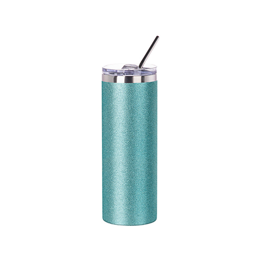 Pearl Coating™ 20oz/600ml Sublimation Glitter Stainless Steel Silver Skinny Tumbler with Straw & Lid - Pack of 5 - Joto Imaging Supplies Canada